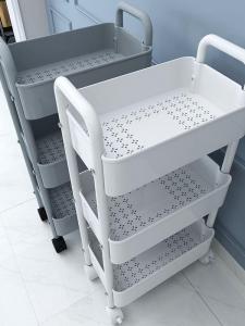 JINBAIRUI |Multi-Level Mobile Storage Rack with Wheels