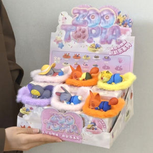 Hot Toys | Original Blind Box Toy Sleep Series Plush Cushion PVC Animal Rabbit Fox Doll Figures Desk Decor Birthday Gifts