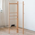 Corner Foldable Clothes Hanger Bedroom Simple Modern Style Elm Wood Coat Rack Home Use Wooden Shelf Adult Suitable Furniture. 