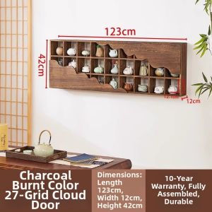 New Chinese Style Wall-mounted Storage and Display Rack Wooden