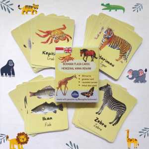 Flash card hewan gambar asli / flashcard binatang mainan edukatif I