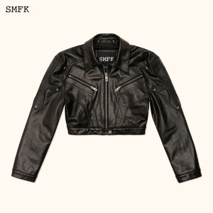 SMFK | Leather Jacket Star Style Turn-Down Collar Punk