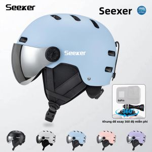 Mũ Bảo Hiểm Trượt Tuyết Nâng Cấp SEEKER Dành Cho Nam Và Nữ Siêu Nhẹ Dùng Được Cho Trượt Ván Trượt Tuyết Xe Máy Xe Trượt Tuyết Kèm Kính Bảo Vệ Nắng
