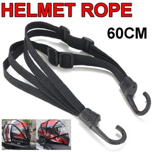 Adjustable Elastic Motorcycle Helmet Lanyard with 2 Hooks and Sliding Buckle - Secure Helmet Strap for Storage