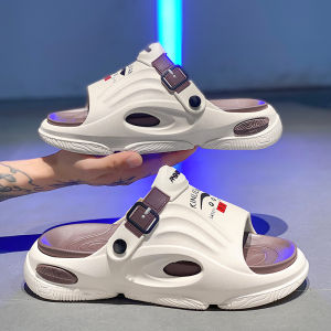 Coconut Slippers Mens Summer Outdoor Non-Slip Shit Feeling Thick Sole Sports Outdoor Dual Use Driving Casual Beach Sandals