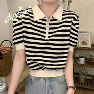 Áo Kiểu Nữ Len Mongtoghi Dệt Kim Cổ Bẻ Khoá Kéo Thời Trang