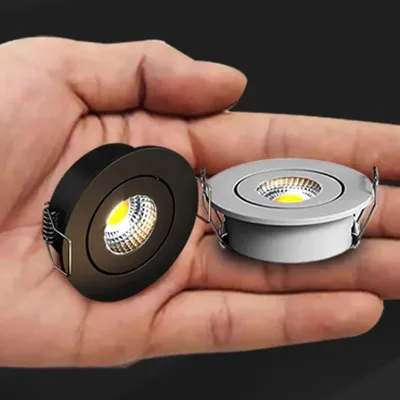 โคมไฟเพดาน LED ไฟสปอร์ตไลท์ LED หรี่แสงได้ขนาดเล็ก3W ไฟดาวน์ไลท์ LED สีขาวสีดำสีเงินไฟฉายขนาดเล็กไฟอัตโนมัติตู้