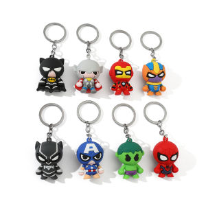 Bandai | Superhero Keychain Avengers Spiderman Captain America Pendant Keyrings for Car Backpack Keyholder Jewelry Accessories
