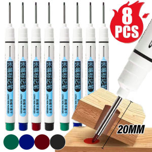 4/8pcs 20mm Multipurpose Deep Hole Long Tip Marker for Metal Waterproof Bathroom Woodworking Decoration Oily Marker Red/Black/Blue/Green Ink