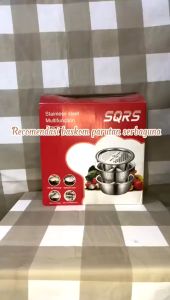 Baskom Serbaguna & Saringan Sayur Stainless Warna Perak