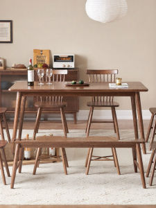 YUANSHI YUANSU | Solid Wood Simple Small Apartment Dining Table Walnut