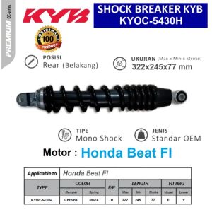 SOK KYB SHOCKBREAKER KAYABA BEAT FI SCOOPY SPACY ALL SERIES 32CM ORI ASLI BARU KYB ASTRA KYB 5430H