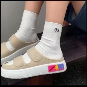 Sandal Bustong Tebal Jelly Mules Platform