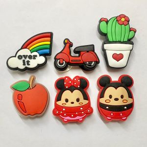 JBSET MKติดรองเท้ามีรู “ มิกกี้ มินนี่ ” 6 ชิ้น 👸👌🏻👠 shoe Charm “ Mickey Minnie in Red “ 6 pics 🌸🌈🦋ตัวน่ารักมุ้งมิ้ง