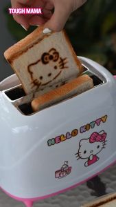 Tough Mama CLBT-1 Hello Kitty Toaster Bread Toaster with Patented Logo White Toaster