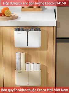 Hộp đựng túi rác ECOCO thế hệ mới không khoan tường hộp đựng túi nilong tiết kiệm không gian có khe rút tiện lợi 24158