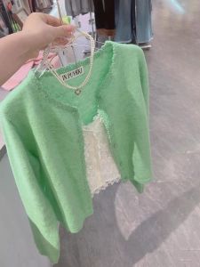 NUMEN BUTTON | Áo Cardigan Xanh Lớn Size Handmade