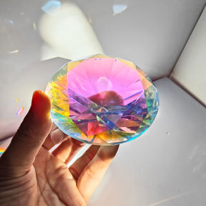 Colorful Crystal Diamond Glass Home Decoration Rainbow Refraction Seven Color Large Gem Toy Creative Modern Style Living Room Decor