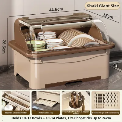 XINGYOU | Dish Drying Rack and Storage Box with Lid Multi-functional for Home Baby Bottle Utensils
