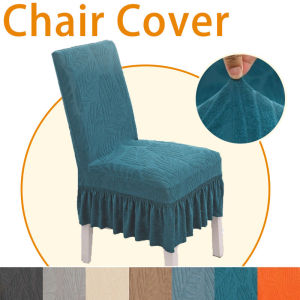 Dining Chair Cover with Skirt Washable Universal Seatcase Thick Skirt Dining Room Chair Covers Elastic Seat Cushion