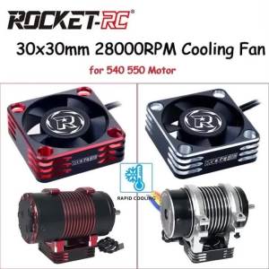 SURPASS HOBBY | ROCKET-RC 30x30mm RC Motor Cooling Fan 28000RPM Heat Dissipation for 1/8 1/10 1/12 RC Car 540/550 Brushless Motor RC Model Parts