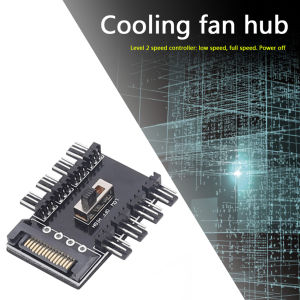PC SATA 1 to 8 Splitter Cooling Fan Hub 3Pin 12V Power Socket PCB Adapter