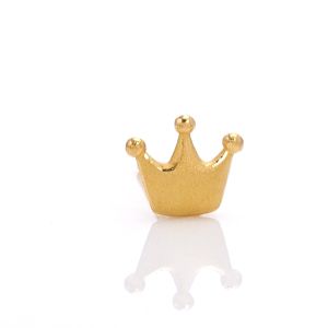 Chow Sang Sang 周生生 Lets Play Ear Play 999.9 24K Pure Gold Crown Single Earring 91936E [Sold Single Not Pair]