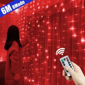 3M/6M New Year Curtain Garland Led String Lights 8 Modes Holiday Lamp Wedding Christmas Fairy Lights for Bedroom Home Decor