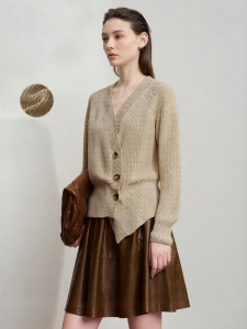 AMII | French Style Commuter V-neck Raglan Sleeve Asymmetrical Cardigan