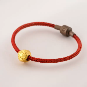 Chow Sang Sang 周生生 999 Gold Charme Auspicious Sihe Ruyi Charm for Women & Men 96271C (Bracelet Not Included)