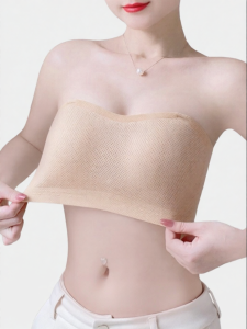QIANLINGMEI | Strapless Large Chest Minimizer Breathable Non-slip Prevent Peep Show Plus Size Bra
