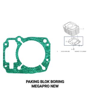 Paking Blok Boring Bawah Megapro New Monoskok - Packing Peking Gasket Cylinder Silinder Block Seher Seker Buring Honda Verza Versa