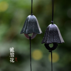 จี้ลมเหล็กหล่อสไตล์ญี่ปุ่นใต้ดิน จี้ลมดอกกุหลาบ ตกแต่งบ้านสไตล์ญี่ปุ่น ของขวัญเล็กๆ สำหรับคู่รัก จี้ลมดอกกุหลาบ ดอกไม้สีชมพู