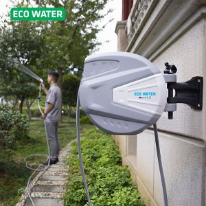 Bộ vòi tưới cây tự cuốn ECOwater Hose Reel 20M/30M. Thiết kế cải tiến thẩm mỹ và hiệu quả Vào dây chậm chống rối tặng đầu phun 9 kiểu
