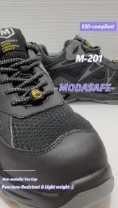 Modasafe M-201 Anti-static Low Cut 4.5" Laces-Up Safety Shoes (Sirim&Dosh)| Kasut Safety| Safety working Footwear (ESD)