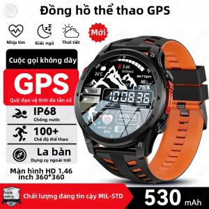 LIGE | Đồng Hồ Thông Minh Ngoài Trời Pin 530mAh Có Bản Đồ GPS Màn Hình HD 1.46 Chống Nước IP68 Chức Năng La Bàn Dành Cho Nam Giới