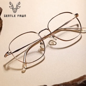 Gentle Fawn Frame Kacamata Titanium Ringan Kokoh Bentuk Kotak Lensa Plano Bisa Minus Fashion Pria Wanita Trendy Style 66376
