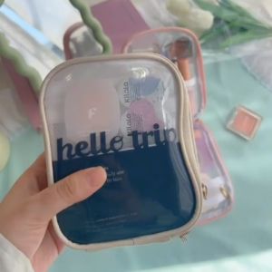 Cosmetic Bag for Women Toiletry Pouch Transparent Travel Wash Bag Make Up Portable Storage Bag High Capacity