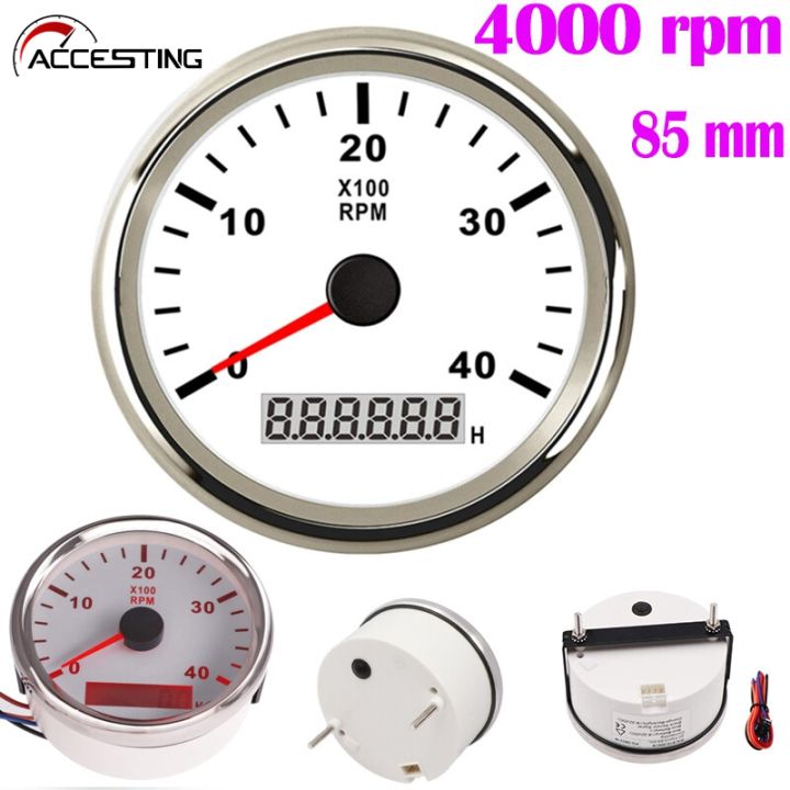 【cheaper price】04000rpm 08000RPM 85MM Marine Tachometer Gauge
