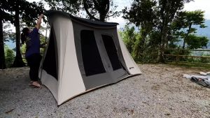 KODIAK CANVAS - FLEX-BOW 9x8 CANVAS TENT DELUXE WATERPROOF WINDPROOF HEAVY DUTY LONG-LASTING HYDRA-SHIELD 100% COTTON DUCK CANVAS TENT FOR CAMPING PICNIC SURVIVAL