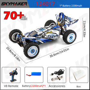 WLtoys 124007 124008 1:12 Brushless RC Car 75Km/H High Speed Metal 4WD Drive Off-Road 2.4G 124016 124017 V8 RC Car Toys Gifts