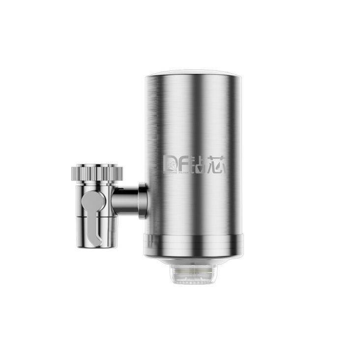 เครื่องกรองน้ำก๊อกน้ำสเตนเลสสตีลก็อกน้ำห้องครัวกรองน้ำล้างทำความสะอาดได้สำหรับใช้ในครัวเรือน