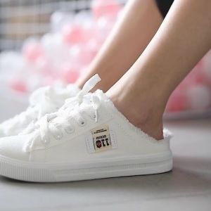 QLshop: มาแรง รองเท้าผ้าใบแฟชั่นหุ้มส้นผู้หญิง น้ำหนักเบา สบายเท้า ไม่ตกแทรน มี 3 สี