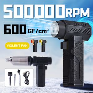 500000RPM Air Blower Powerful Turbo Jet Fan 10000mAh 600g Thrust 70m/s Wind Brushless Duster vacuum leaf Removal Dryer for car