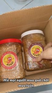 Freeship COMBO 2 Hũ Bánh Tráng TRỘN HÀNH PHI 600Gr Ăn Vặt AVAGI - Snack Thức Ăn