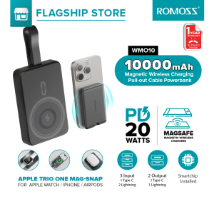 Romoss Magnetic Wireless Charging Powerbank WMO10 5000mAh/10000mAh Portable Fast chargingp Power Bank for iPhone 16 pro max/15 pro max/14 pro max - Lazada