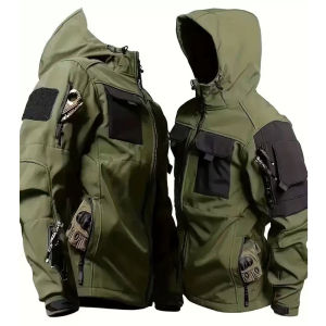 Winter Tactical Military Combat Cargo Fleece Jackets Men Warm Outdoor Hiking Camping Climbing Coat Multi-Pocket Casual Trekking