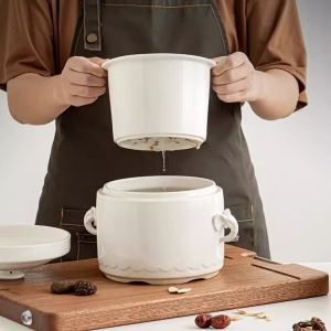 Ceramic Water-bath Soup Stewing Pot With Lid