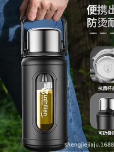 Large Capacity 2000ml Glass Cup Sport Water Cup for Men Outdoor Anti-Fall High Temperature Resistant Tea Water Separation Cup