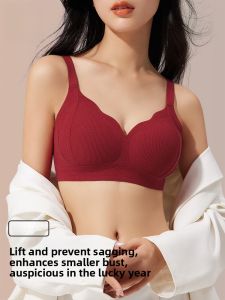 Miiow | Red Zodiac Year Womens Underwear Gather Small Chest Anti-Sagging Auxiliary Breast Collection Soft Support Lifting Good Luck Bra